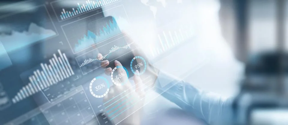 Data Analytics and Business Performance Metrics Visualization. Stockfoto's