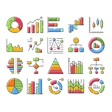 Data analytics and business report charts collection 스톡 일러스트