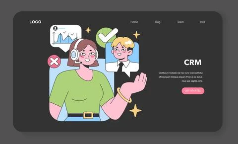 Data analytics and CRM software. Flat vector illustration 스톡 일러스트