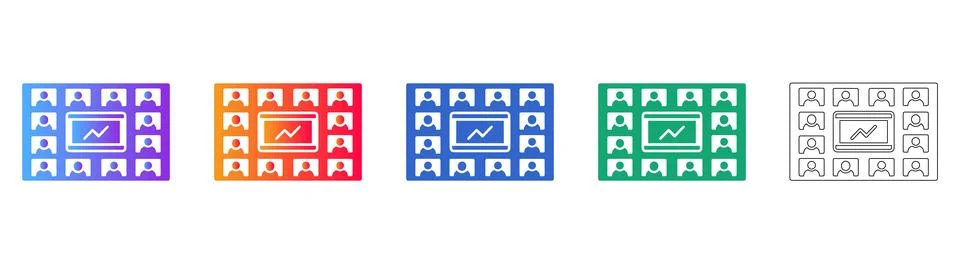 Data Analytics and Crowd Insight Icons Stock Illustration