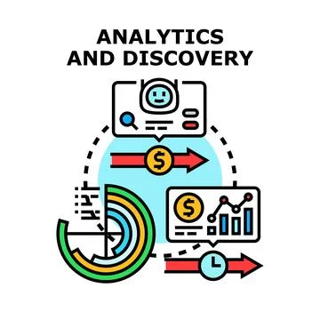 Data analytics and discovery process for business insights Stock Illustration