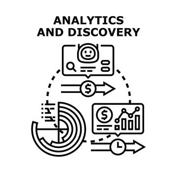 Data analytics and discovery process for business insights Stock Illustration