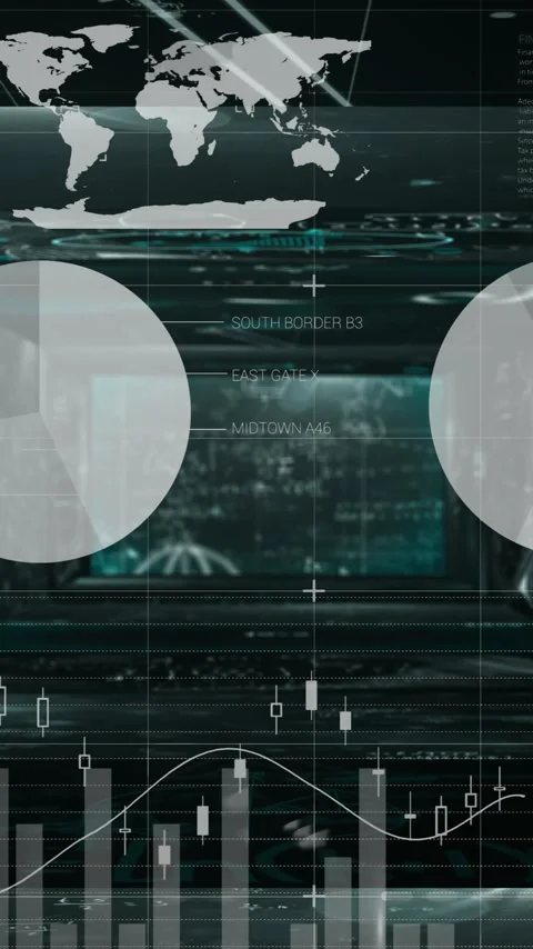 Data analytics and global statistics animation over futuristic digital interface Stock Footage 342916125