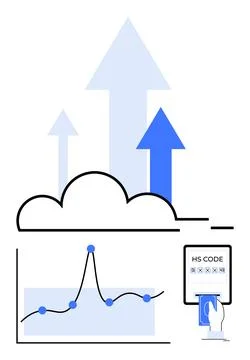 Data Analytics and Growth Unlocking Potential Through Cloud and Security Sy.. Stockillustratie