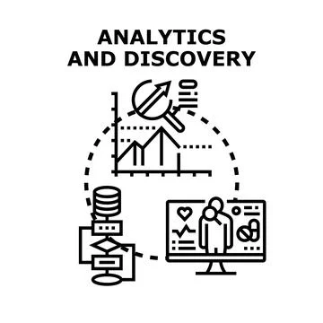 Data analytics and information discovery process 스톡 일러스트