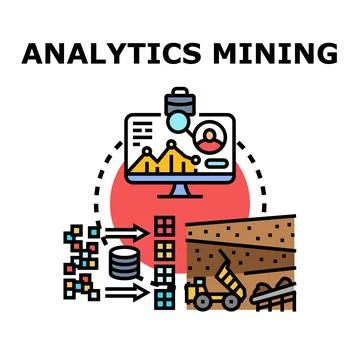 Data analytics and information mining concept illustration Stockillustratie