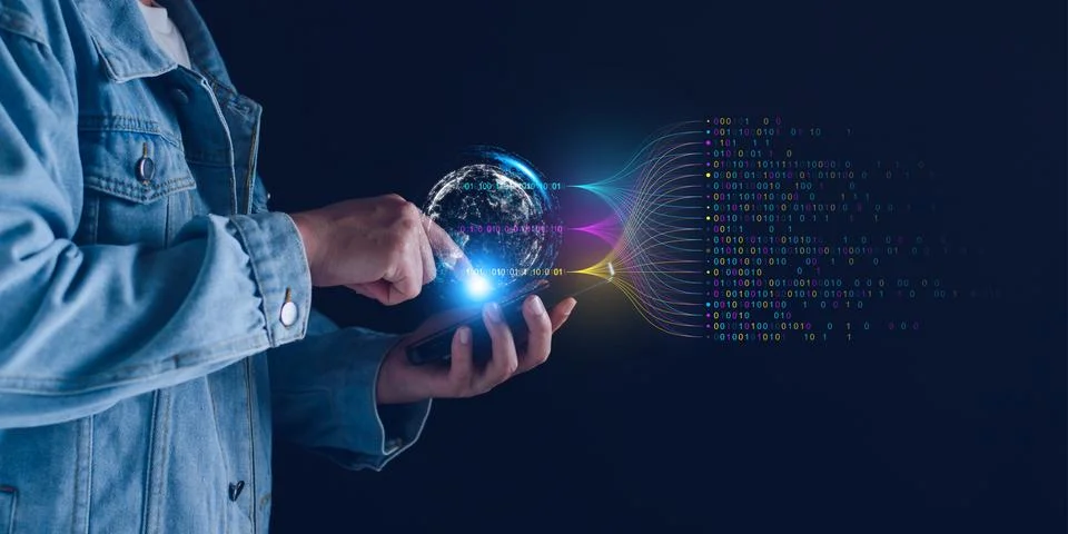 Data analytics and insights powered by big data and AI technologies. Data b.. Foto stock