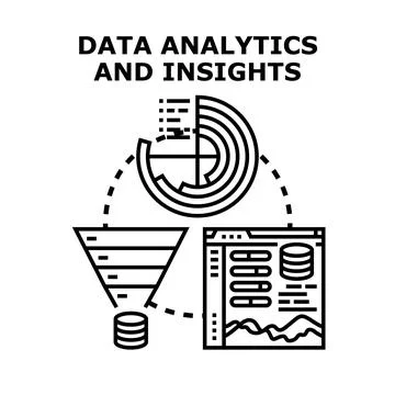 Data analytics and insights processing for business growth Illustrazione stock