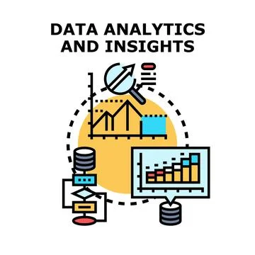 Data analytics and insights processing strategy Stock Illustration
