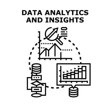 Data analytics and insights processing strategy Stock Illustration