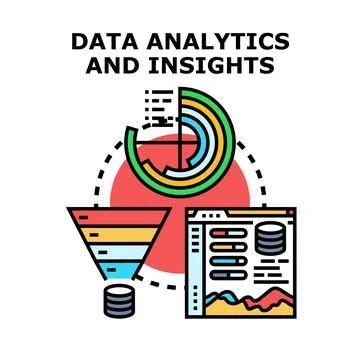 Data analytics and insights processing for business growth Stockillustratie