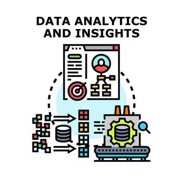 Data analytics and insights processing strategy planning Stock Illustration