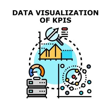 Data analytics and kpi visualization for business performance 스톡 일러스트