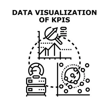 Data analytics and kpi visualization for business performance Stockillustratie