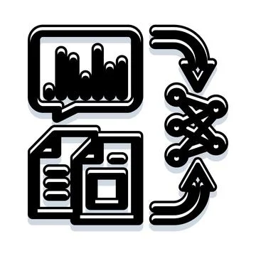 Data analytics and machine learning process cycle Illustrazione stock