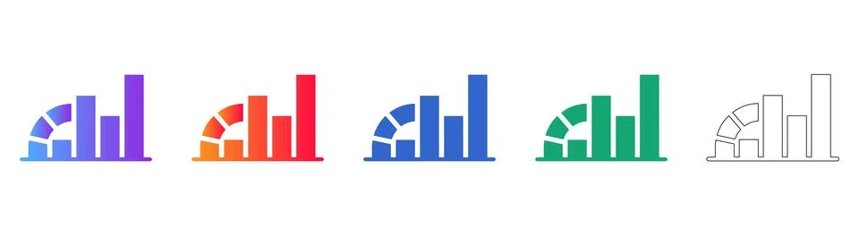 Data Analytics and Performance Chart Icons Ilustración de archivo