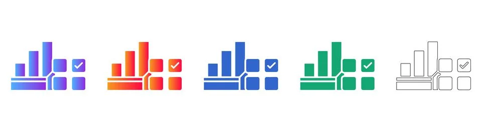 Data Analytics and Performance Tracking Icons Illustrazione stock
