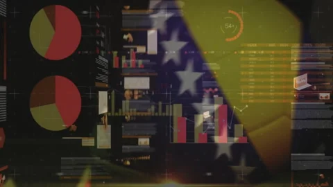 Data analytics and processing animation over diverse graphs and charts Stock Footage 305288557