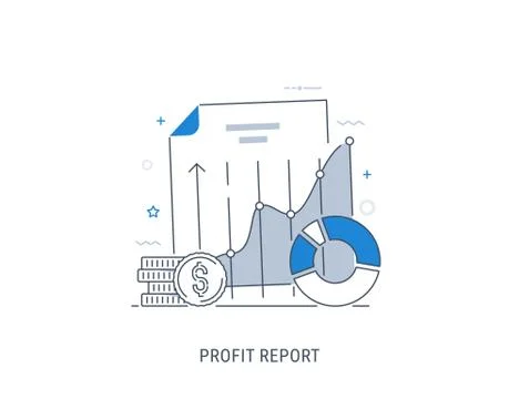 Data analytics and profit report 스톡 일러스트