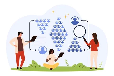 Data Analytics and Sociology Teamwork Concept Art Stock Illustration