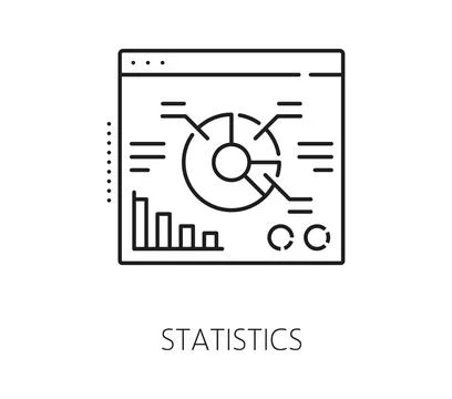 Data analytics and statistics analysis line icon Stock Illustration