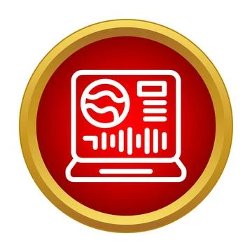 Data analytics and statistics dashboard on laptop icon Stock Illustration