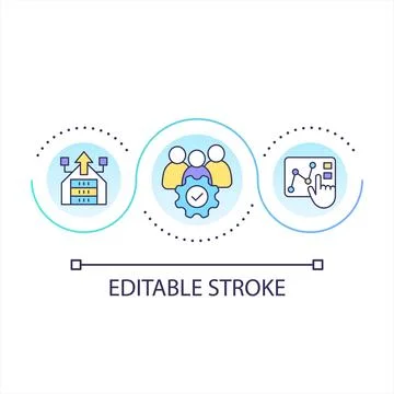 Data analytics and storage for team loop concept icon 库存插图