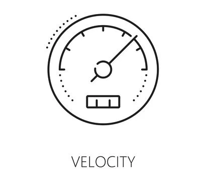 Data analytics and velocity analysis line icon Stock Illustration