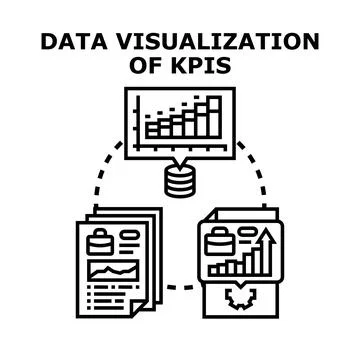 Data analytics and visualization of business kpis dashboard 库存插图