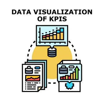 Data analytics and visualization of business kpis dashboard Illustrazione stock
