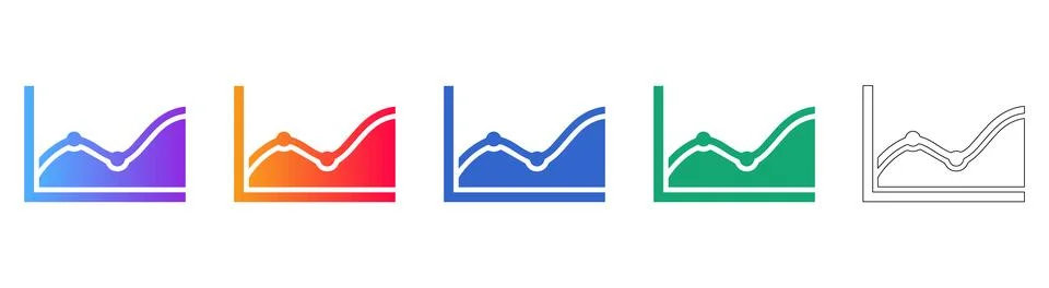 Data Analytics Area Chart Icons Stock Illustration