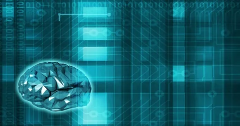 Data Analytics with Artificial Intelligence Brain Technology Stock Footage 108220332