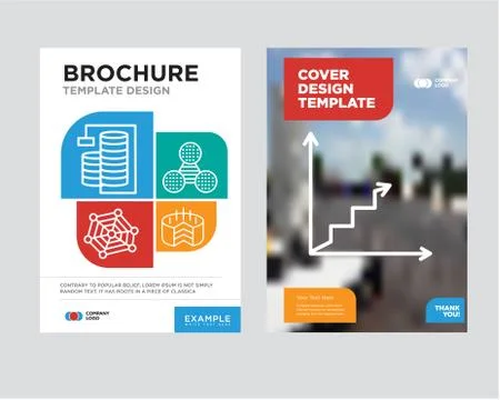 Data analytics ascending brochure flyer design template Stock Illustration