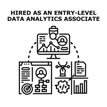 Data analytics associate hiring process concept Stock Illustration