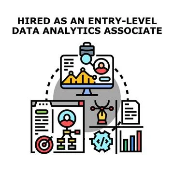 Data analytics associate hiring process concept Stock Illustration