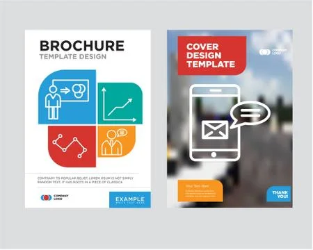 Data analytics bars brochure flyer design template Stock Illustration