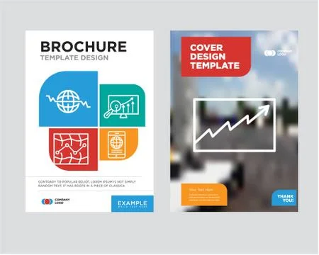 Data analytics brochure flyer design template Stock Illustration
