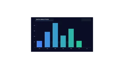 Data Analytics Business Chart Animation with Login Access on White Backgroun Stock Footage 333024300