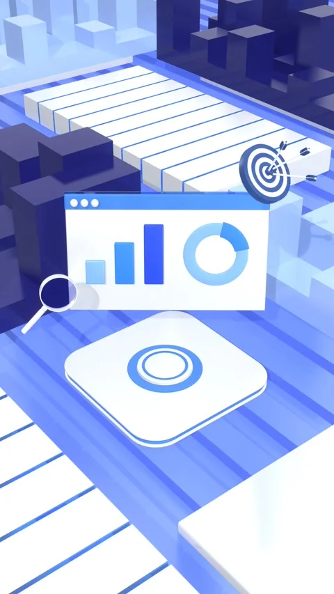 Data Analytics, Business Target, SEO Animation In Vertical Video Format. Stock Footage 297166089