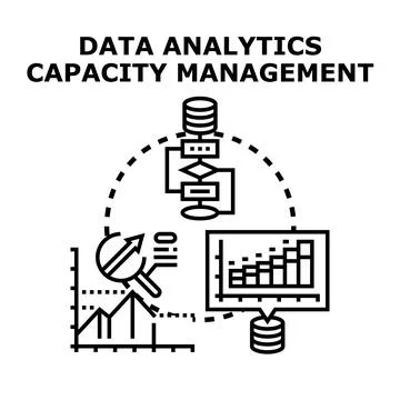 Data analytics capacity management process improving performance Stockillustratie