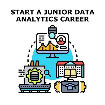 Data analytics career beginning illustration Stock Illustration