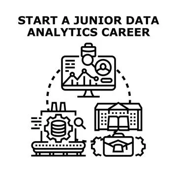 Data analytics career beginning illustration Stock Illustration