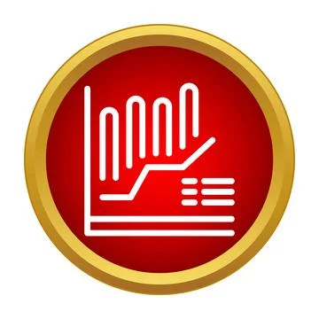 Data analytics chart icon showing business progress Stock Illustration