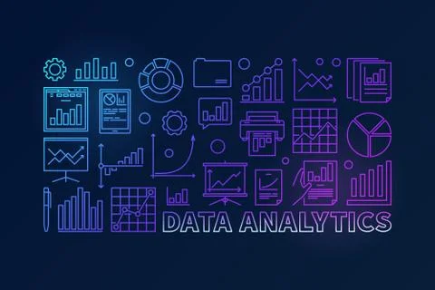 Data analytics colorful vector illustration Stock Illustration