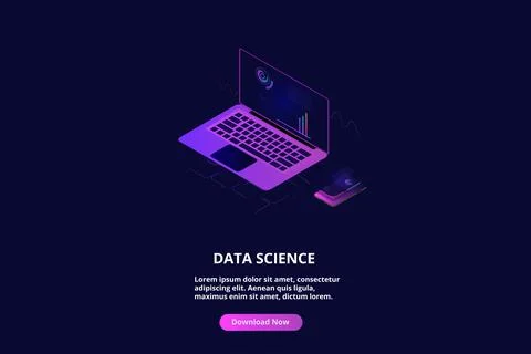 Data analytics concept banner. Can use for web banner, infographics, online Illustrazione stock