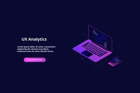 Data analytics concept banner. Can use for web banner, infographics, online Illustrazione stock