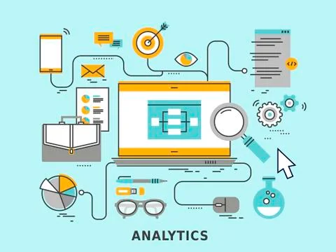 Data analytics concept Stock Illustration