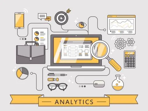 Data analytics concept Illustrazione stock