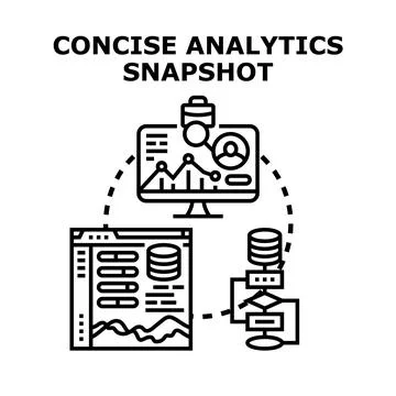 Data analytics creating business intelligence snapshot processing information イラスト素材