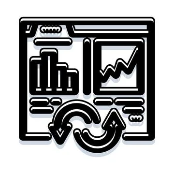 Data analytics dashboard with business growth statistics Illustrazione stock